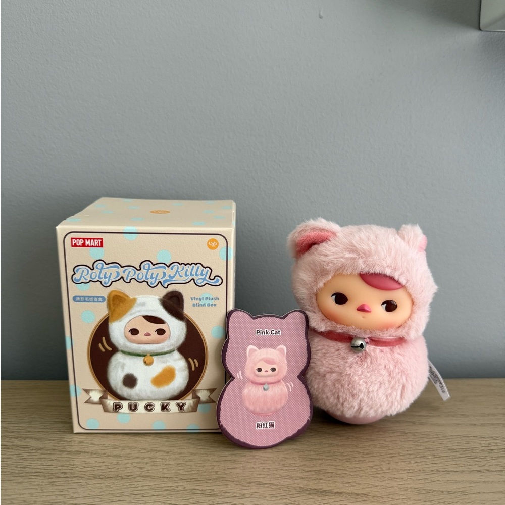[GENUINE] Pop Mart Roly Poly Pink Cat Plush
